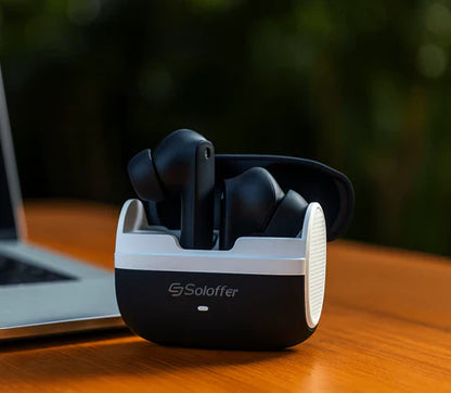 Solo True Wireless Stereo Earbuds 🎧 – Deep Bass | Type-C Fast Charging | Bluetooth 5.3